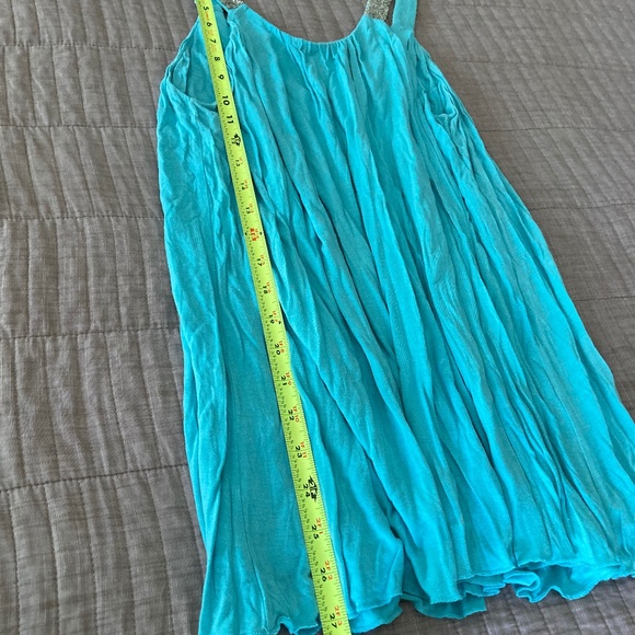 Boston Proper Aqua Blue Tank Top w Silver Beaded Straps Size M - Picture 12 of 13
